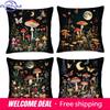 Home Decor Enchanted Night Mushroom  Butterfly Pillow Pattern Cushion Cover Suitable For Sofa Bedroom Car Pillow Cover
