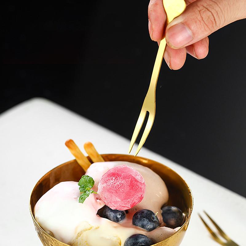 Stainless Steel Ice Cream Cup Gold Silver Safe Salad Cup with Dessert Bowl And Ice Cream Spoon Kitchen Accessory for Household