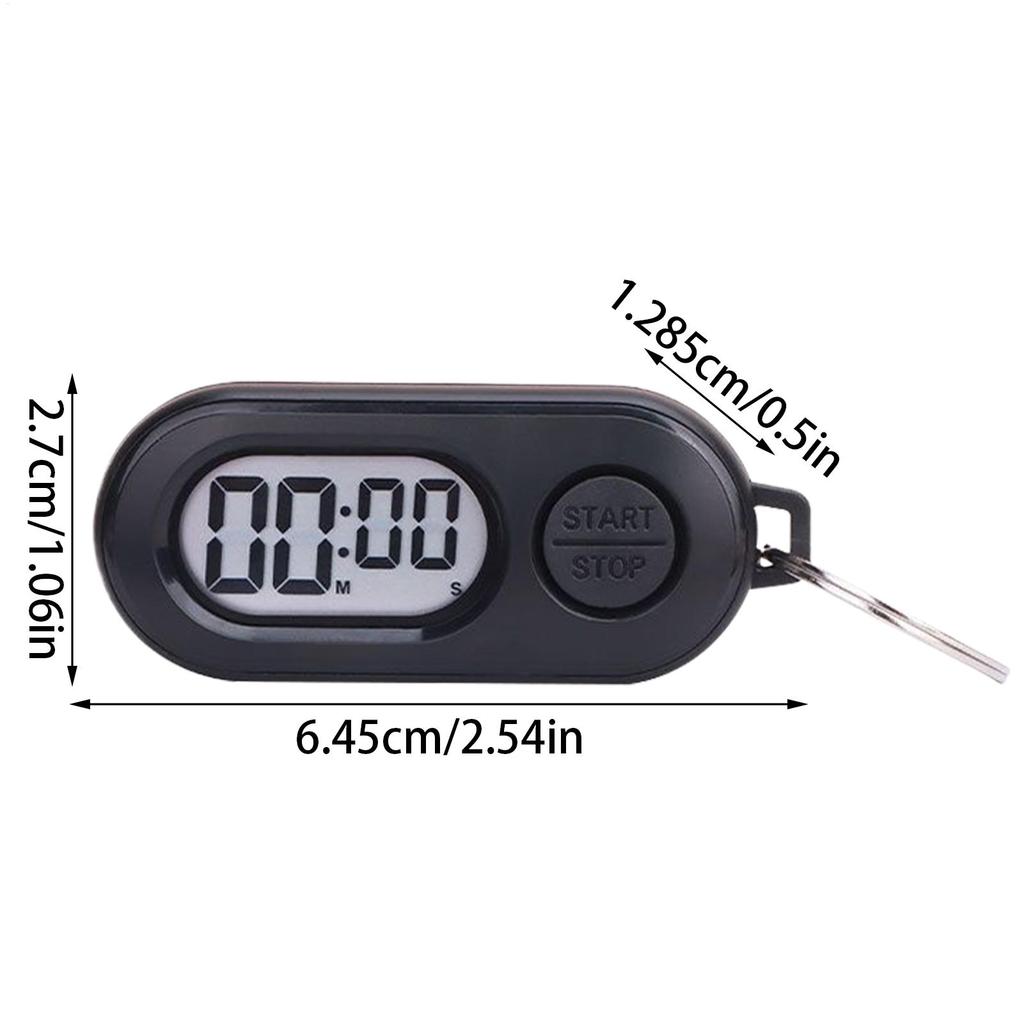 Stoppur Timer Stoppur Nyckelring för Sport LCD-skärm Multifunktionell Nedräkningsklocka för Idrottare Lärare