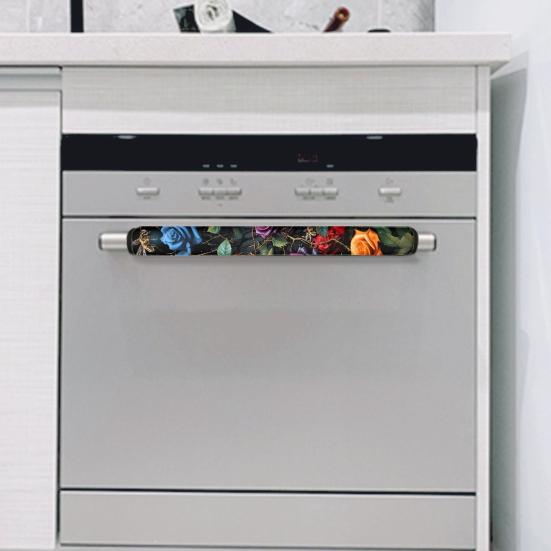 Yousheng 1 Pair Refrigerator Door Handle Covers Flower Patterns Universal Wide Application Kitchen Appliance Door Handle Decorative Mats