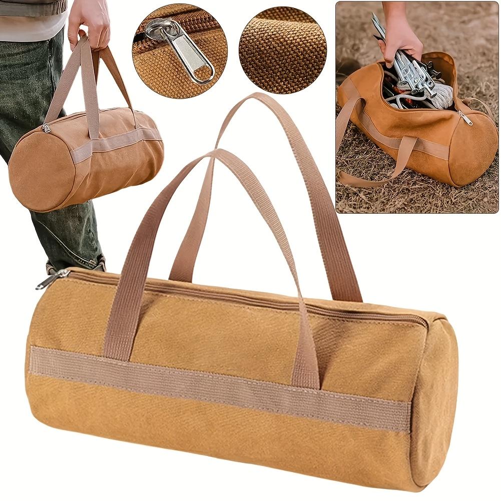Durable Men's Tool Storage Bag, Large Capacity Wide Opening Zipper Bag, Portable Hand & Shoulder Carry Bag with Adjustable Strap