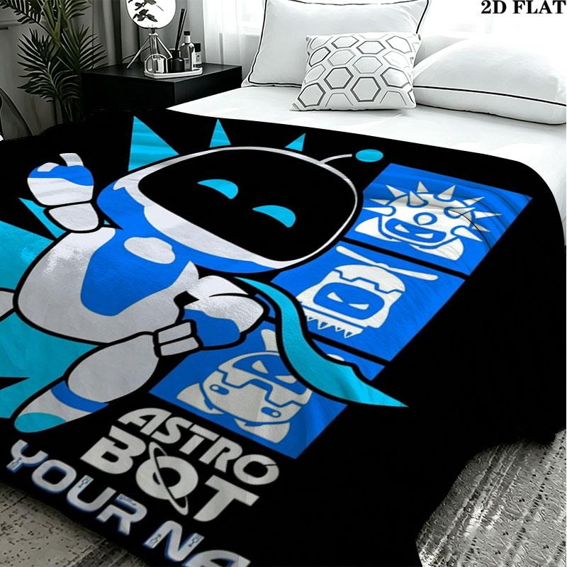 1PC ASTRO BOT Custom Name Patterned Flannel Blanket Suitable For All Seasons for Home Decor Warmth and Comfort Gifts Holiday Present