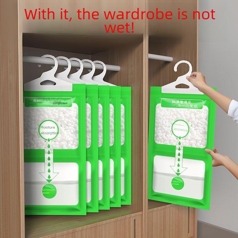 Hanging Moisture Absorption Bag for Home and Dorm - Dehumidifying, Mildew-Proof Wardrobe Solution