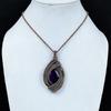 Amethyst Anhänger Edelsteinschmuck, 999 Kupferdraht gewickelter Anhänger, Geschenk für Frauen Handgefertigter Anhänger