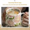 Large Ceramic Coffee Mug 360ml, Cute Cup for Women, Ideal for Tea or Coffee,Hand Painted Floral Design Pottery Mug,1pc