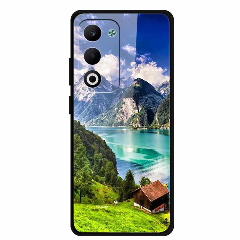 Glass Back Cover For Oppo A5 5G 2025 Phone Case 6.67" Hard Tempered Glass Case For Oppo A5i Pro 4G Case A5iPro Soft Bumper Shell