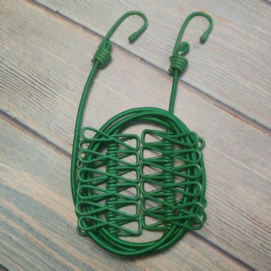 Portable Clothesline with 12 Clips Heavy Duty Laundry Rope Bathroom Laundry Room Indoor Outdoor Camping Travel Clothes Drying Line