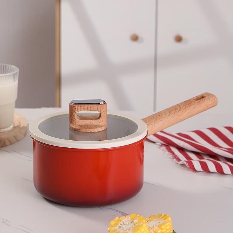 Corning 18cm Red Non-Stick Stainless Steel Milk Pot