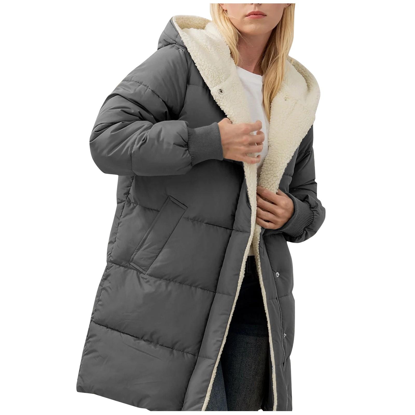 

Женская зимняя теплая хлопковая куртка, однобортная хлопковая куртка на молнии с капюшоном XL/1L