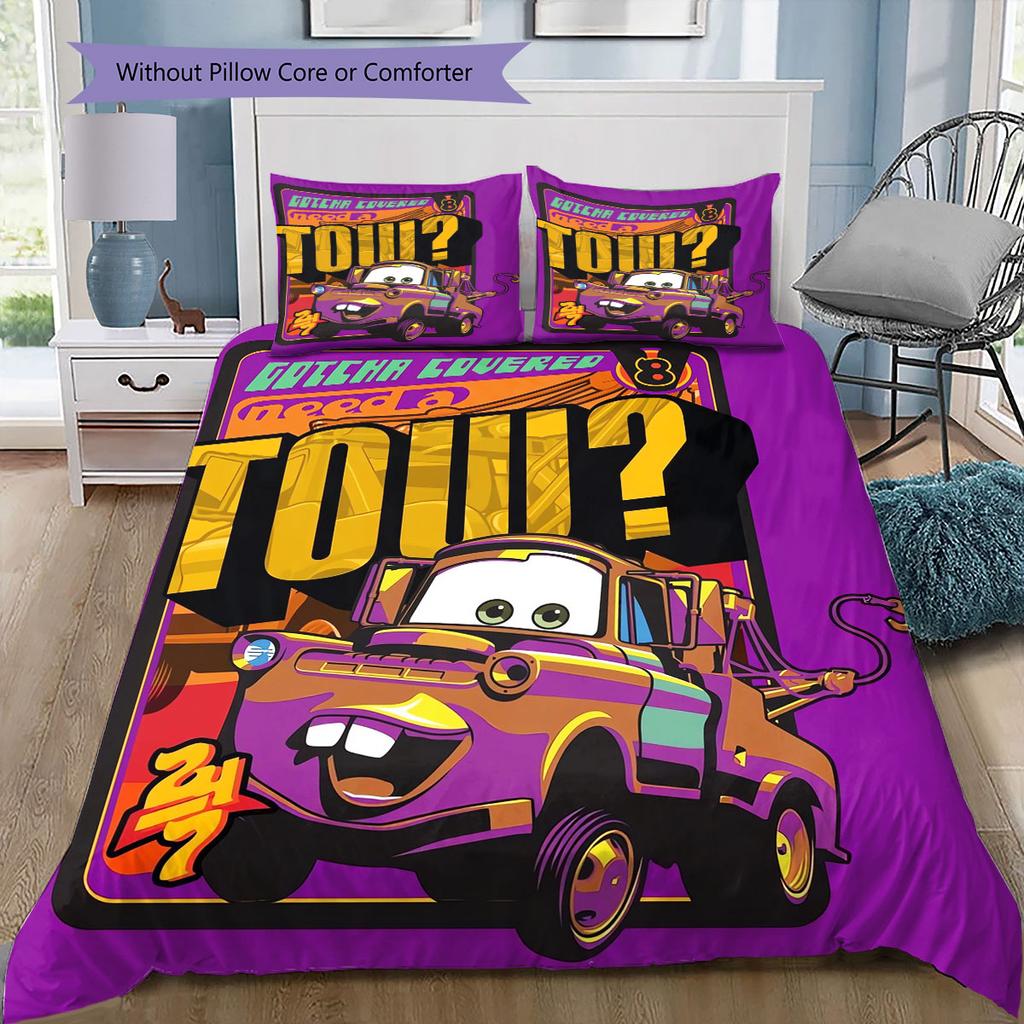 The Mater Trailer Service Duvet and Pillowcase Bedding Set Is Perfect for Decorating Boys' and Girls' Bedrooms.