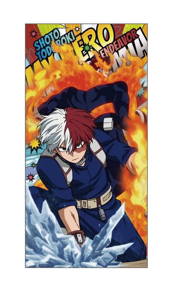 Ensky My Hero Academia Visual Bath Towel 6. Todoroki & Endeavor, Approx. 1200 x 600 x 3mm, Cotton