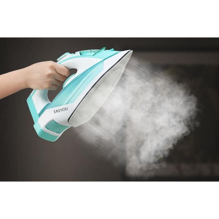 EASYOU Fer à repasser sans fil vapeur 2400W - Céramique - Vert - Simple Move