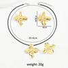 Simple hip-hop style flower earrings ring set personalized 18K gold electroplated long necklace women's jewelry