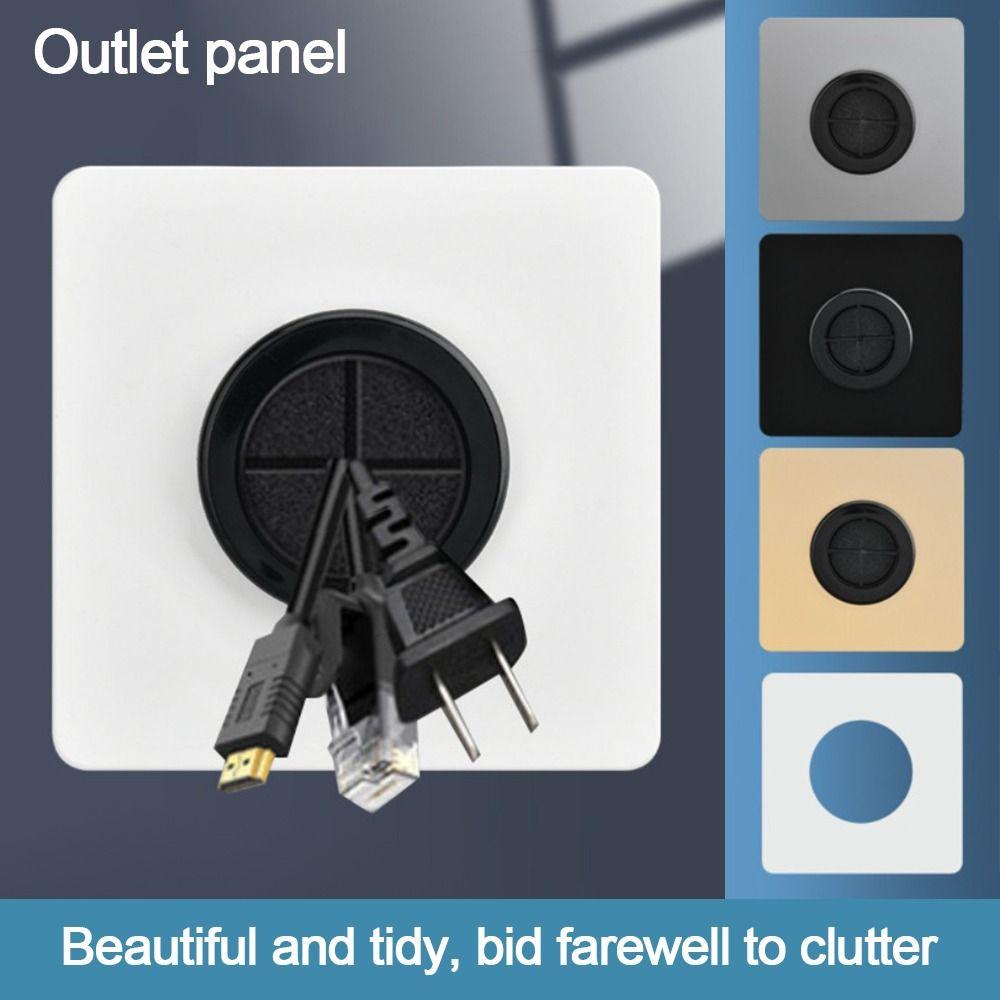 S otvorem pro zásuvku Prázdný nástěnný panel s gumovou podložkou Kryt kabelu Síťový kabel