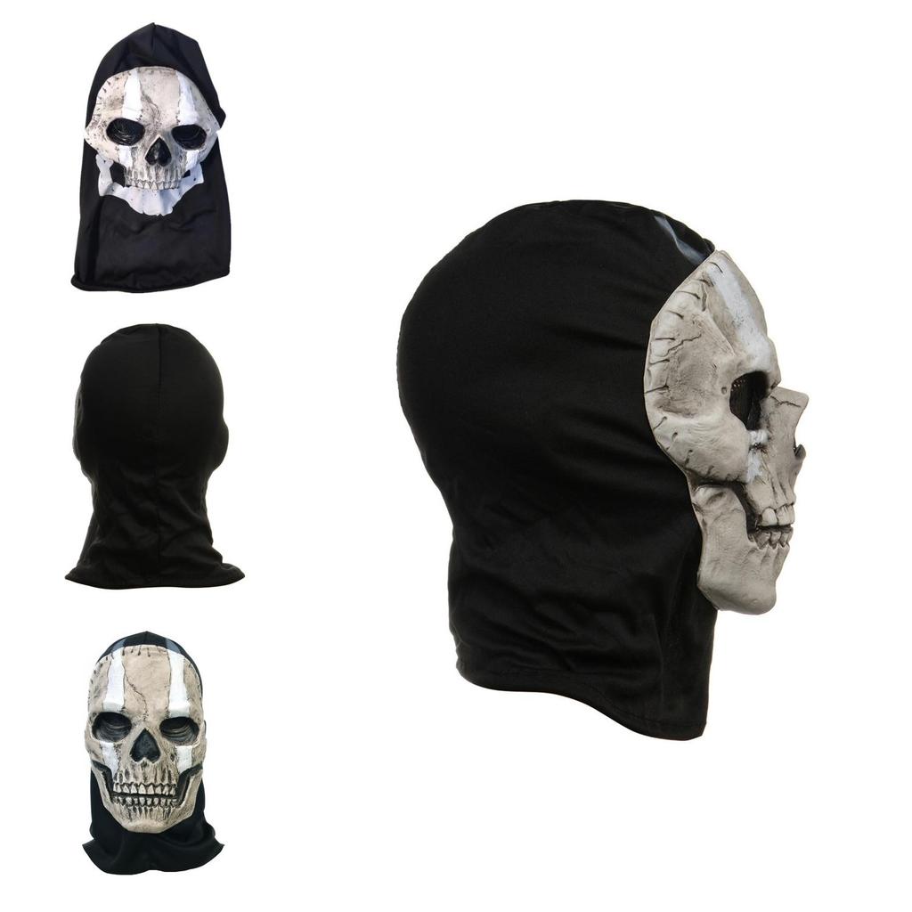 Call Of Duty Teschio Fantasma Maschera di Halloween in Lattice con Design Horror per Cosplay