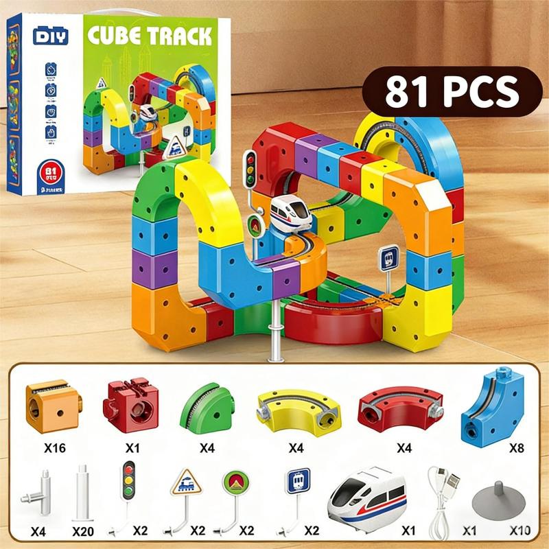 New Magic Track Train Cube Toy Maze Magnetic Building Blocks For Children Educational Construction Diy Brick Toy Model Gift Kid