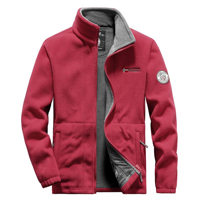 Veste polaire double face pour homme - Manteau décontracté d'extérieur Automne/Hiver 2022 (Style 2218)