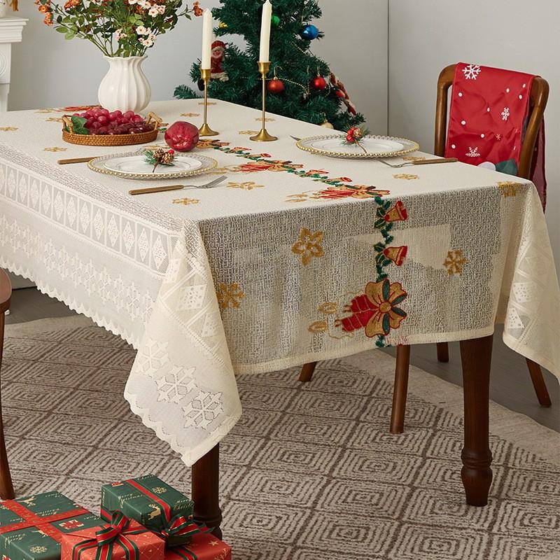 Santa Holiday Coffee Table Tablecloth Decoration Christmas Print Tablecloth Atmosphere Table Cloth Party