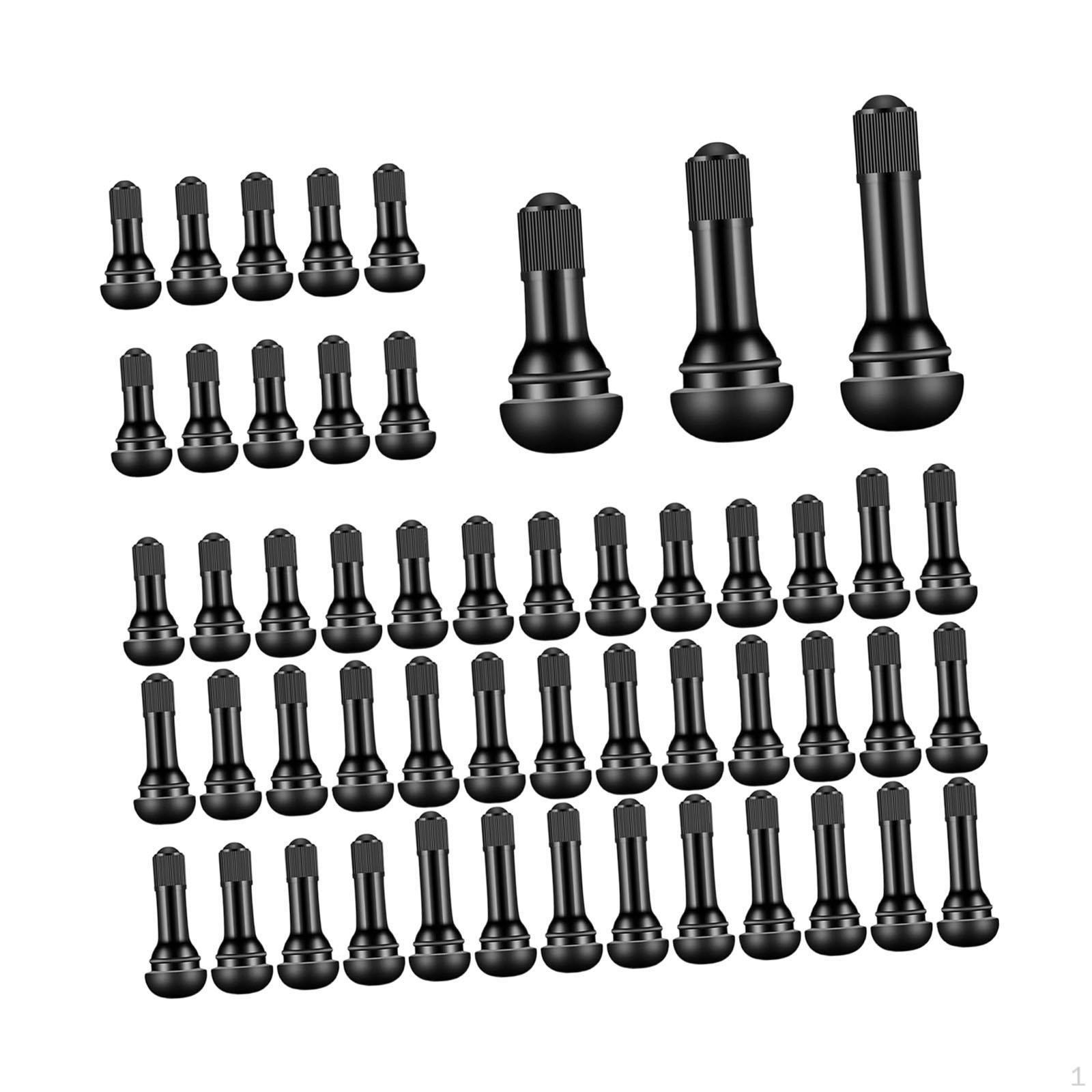 

Snap in Tire Valve Stem Easy Installation Good Sealing Universal Tubeless Multipurpose 52pcs