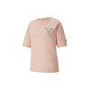 PUMA Downtown Graphic Logo American Retro Fashion Casual Sport Knit Breathable Round Neck Short Sleeve T-Shirt Women Tops Pink 533050-27