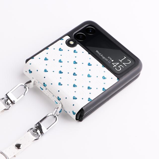 

Кожаный чехол-кошелек с защитой от царапин для Samsung Galaxy Z Flip4 5g Flip 4 Flip3 Flip 3, защитный ремешок для телефона, принципиально for Samsung Z Flip 3 синий