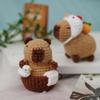 Handmade Capybara Crochet Kit: Beginner-Friendly DIY Wool Animal Pendant Set