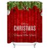 TU Christmas Shower Curtain Festive Holiday Decor Waterproof Fabric Bathroom Set Merry Xmas Pattern Backdrop