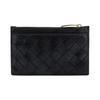 Bottega Veneta Solid Color Design Zipper Wallet Women wallet Black 608784VCPP38425