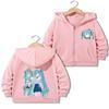 Children Casual Daily Wear Jacket Tops Cartoon Figure Printed Overcoat Kids Autumn Outerwear Zipper Style