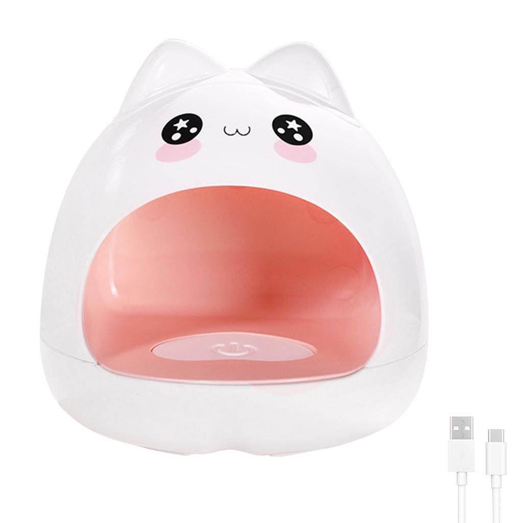 Søt katteform mini UV LED-lampe for hurtigtørkende bærbart neglelys 8 stk lette perler Hurtigtørkende herdende polsk neglekunst