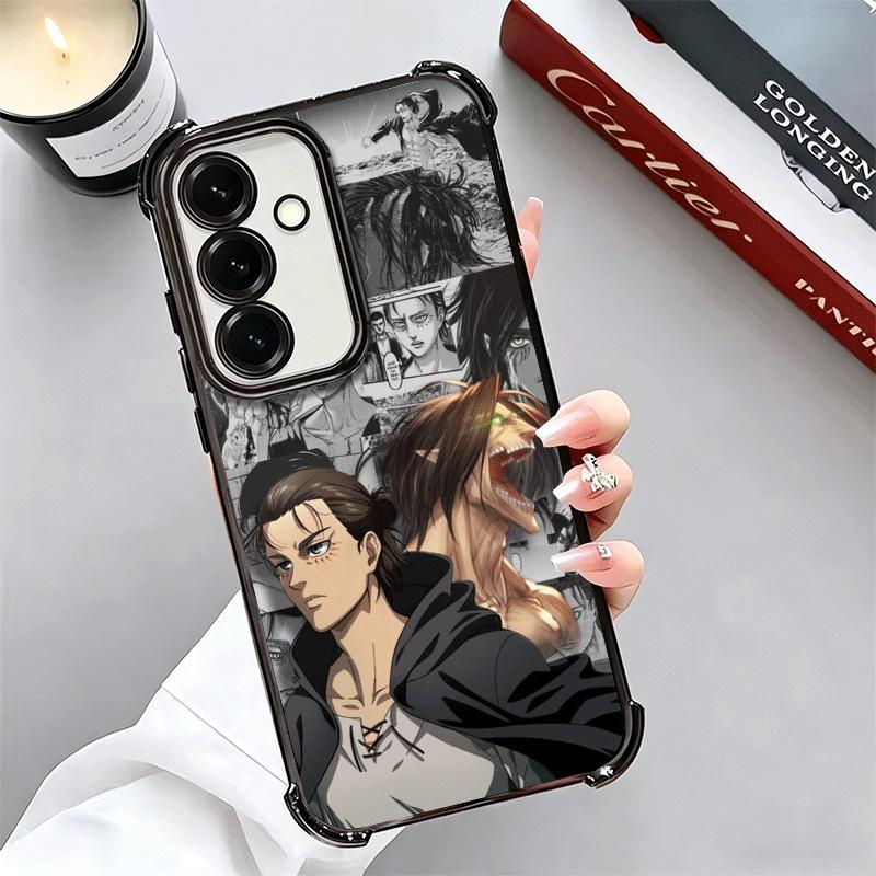 A-Attack On T-Titan Anime Plating Phone Case For Samsung A17 A07 A37 A57 A16 A56 A15 A55 A14 A54 A13 A53 A26 A36 A25 A35 A24 A34