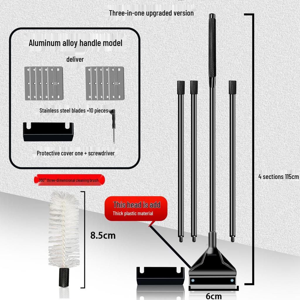 Aquatic Plant Tank Cleaning Set: Algae Scraper, Seaweed Remover, Moss Knife, No Dead Angle Brush Tool.