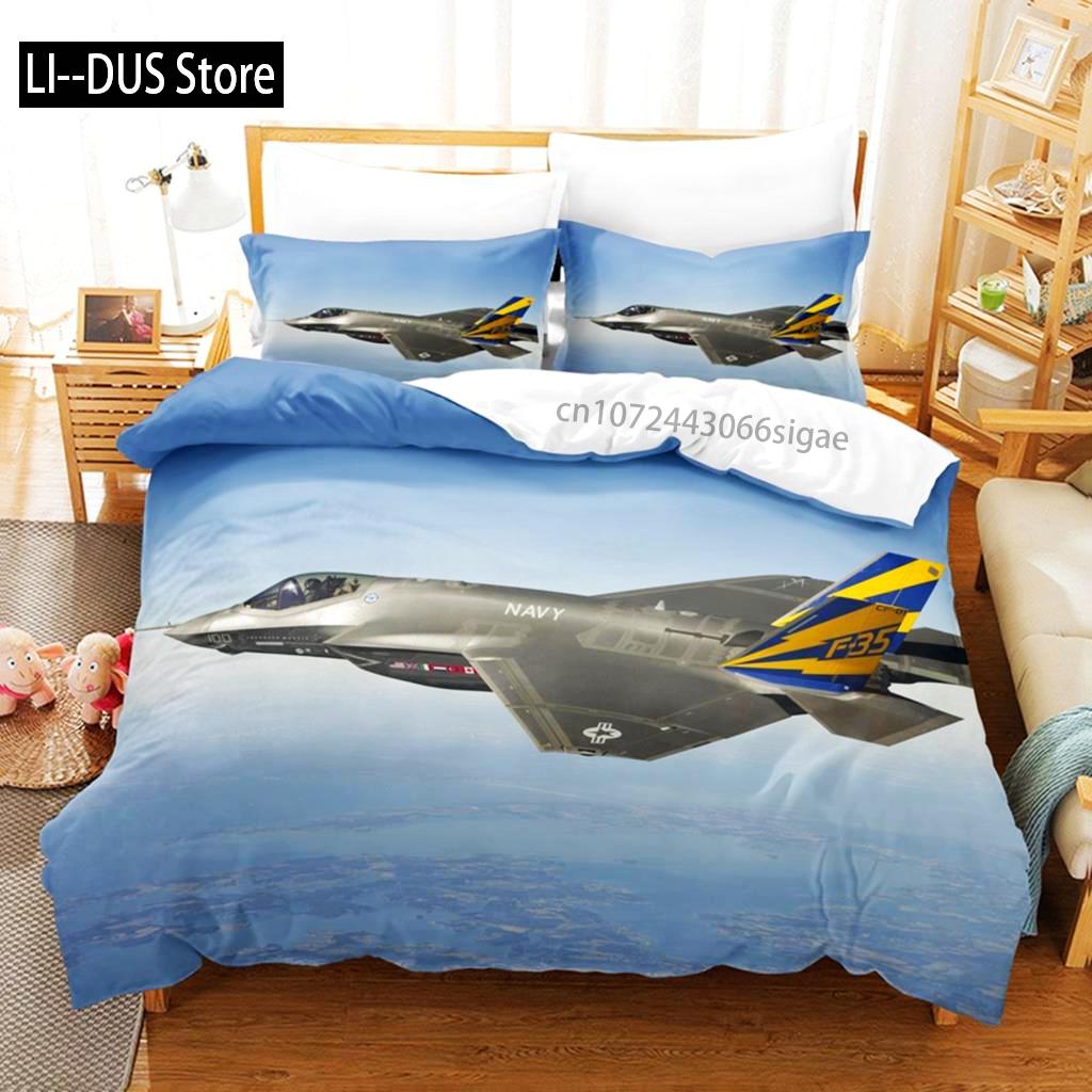 Funda Nórdica de Avión de Combate Cielo Volando Avión de Combate Juego de Ropa de Cama Para Niños Adolescentes Niños Moderno Genial Tema de Avión Decoraciones de Dormitorio