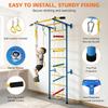 Giochi da Arrampicata 5 in 1 per Bambini Piccoli, Palestrina Indoor per Esercizio, Set Parete Scala in Acciaio con Sbarra per Trazioni, Corda, Anelli da Ginnastica, Regalo per Bambini e Bambine