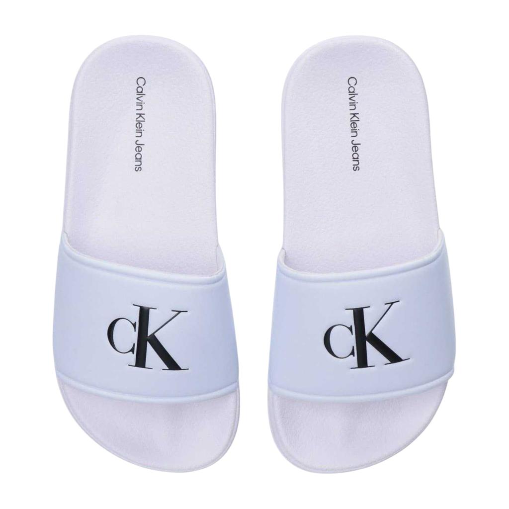 Calvin Klein Childrens/Kids Leather Open Toe Flat Slides