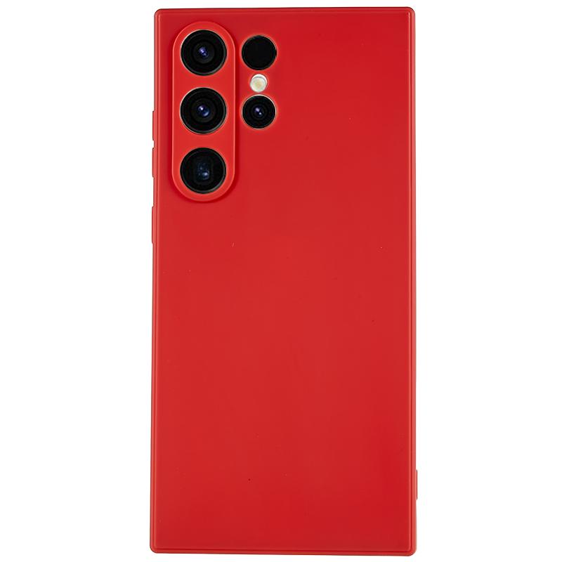 

Для Samsung Galaxy S23 Ultra Чехол для телефона с прямыми краями Точный вырез Мягкая ТПУ накладка Red