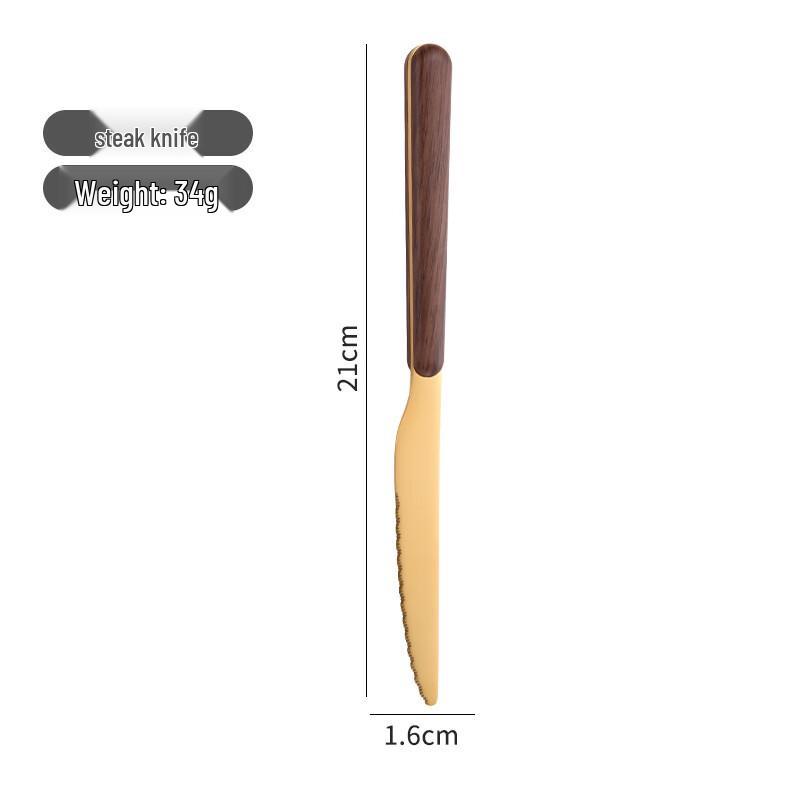 Ruhan Imitation Walnut Wood Handle 430 Stainless Steel Cutlery