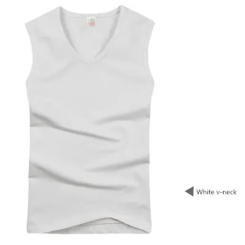 

Pure Cotton 100% Men s Tank Top Wide Shoulder Men Vest Sleeveless Exercise Tops for Male Elastic Man Vest M
