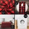 Set of 4 Christmas Napkins Plaid Red Black 15.7X15.7Inches Washable Reusable for Holiday Christmas Party Table Setting Decor