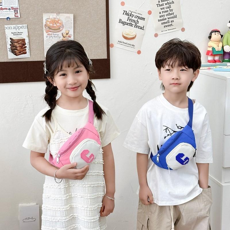 Adorable Korean Style Color Block Childrens Chest Bag With Ample Capacity For Daily Use
