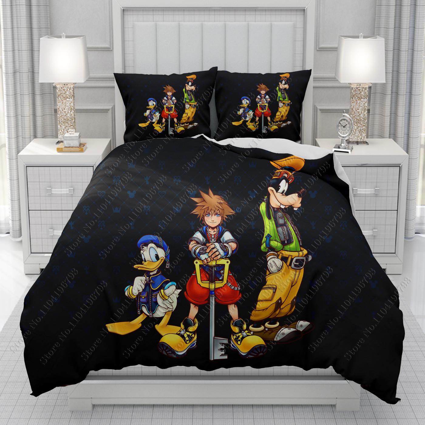 Kingdom Hearts funny 3D Duvet Cover men women/Children KID Printing Disney cartoon Bedding Set  Comforter Bed Soft