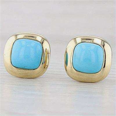 Cercei Stud Pătrați Vintage Turcoaz Sintetic Material Cupru Femei Eleganți Rafinați Placat cu Aur Accesorii Bijuterii Zilnice