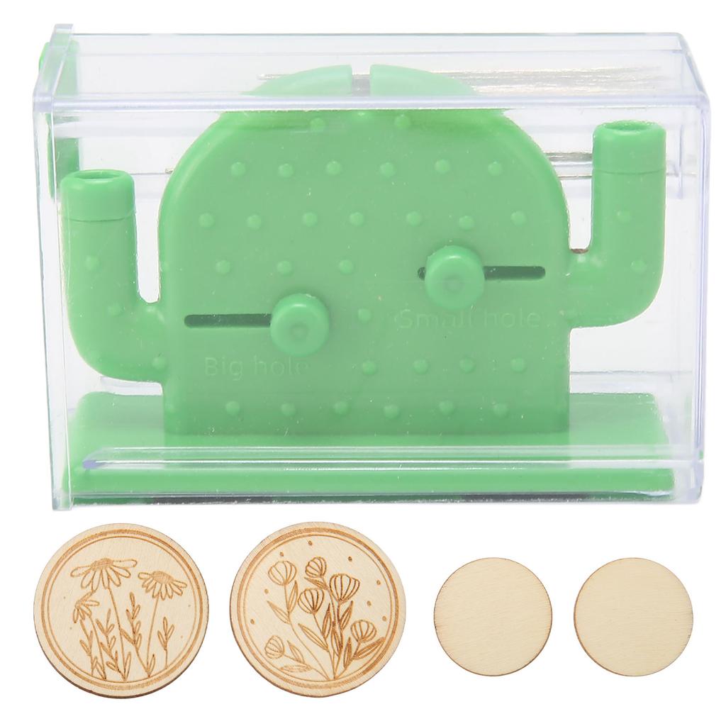 Double Headed Needle Threader with 10 Sewing Needle 2 Needle Minder Cactus Shaped Automatic Stitch