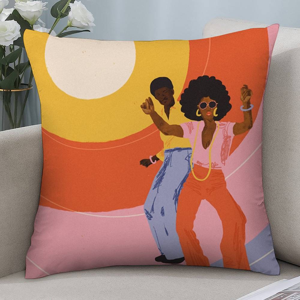 Art Disco Pillow Case Short Plush Double-sided Print Square Throw Pillow Covers Sofa Home Cushion Decor