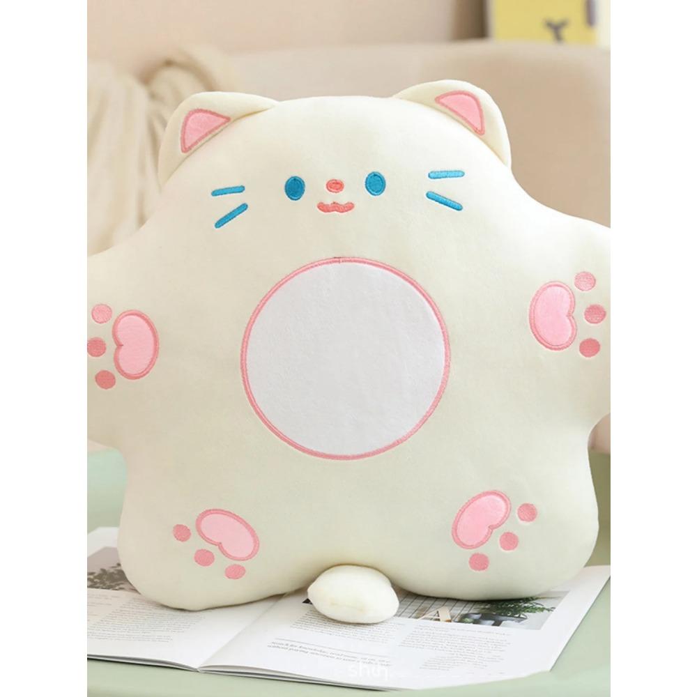 Creative Flowers Cat Lumbar Support Cute Office Cat Pillow Sofa Flower Cushion Flower Plush Toys