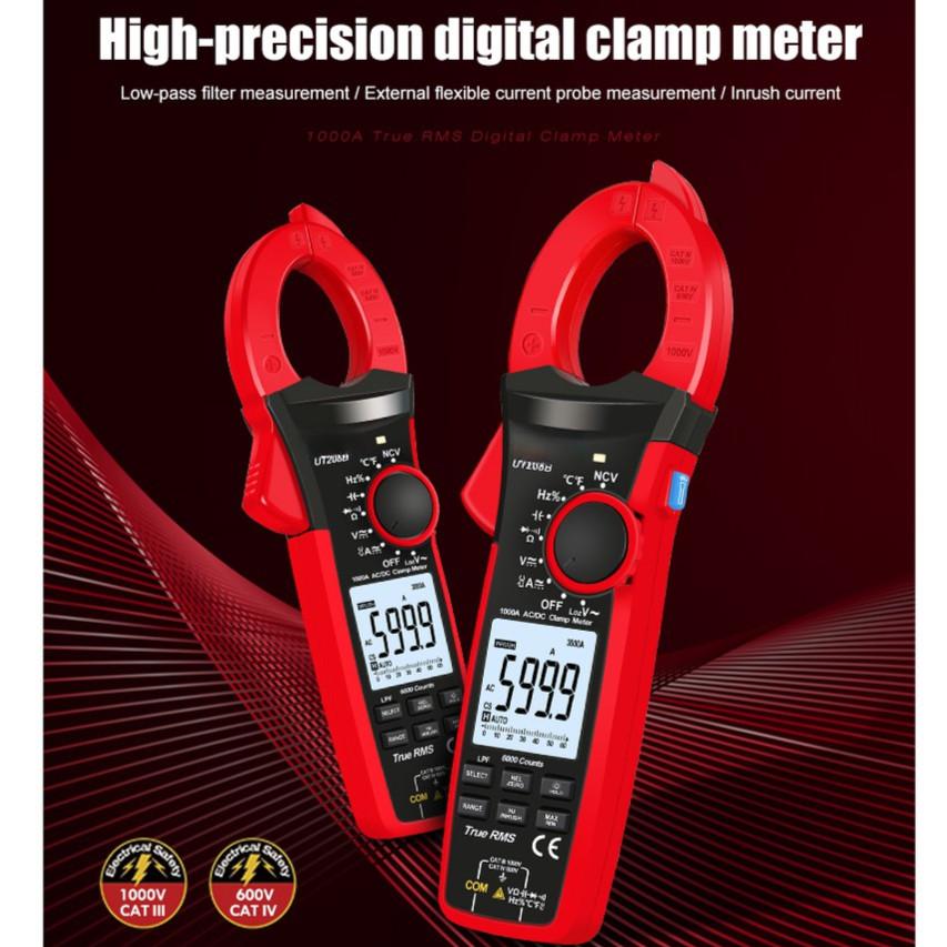 RMS Digital Clamp Meter AC Current 1000A AC DC Voltage 1000V 6000 Count Inrush Current Diode Continuity Measurement Tool