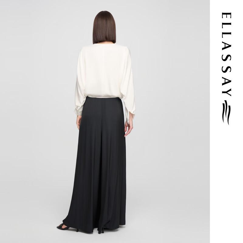 ELLASSAY 2025 S/S Luster Wide-Leg Casual Pants EWE362K03600
