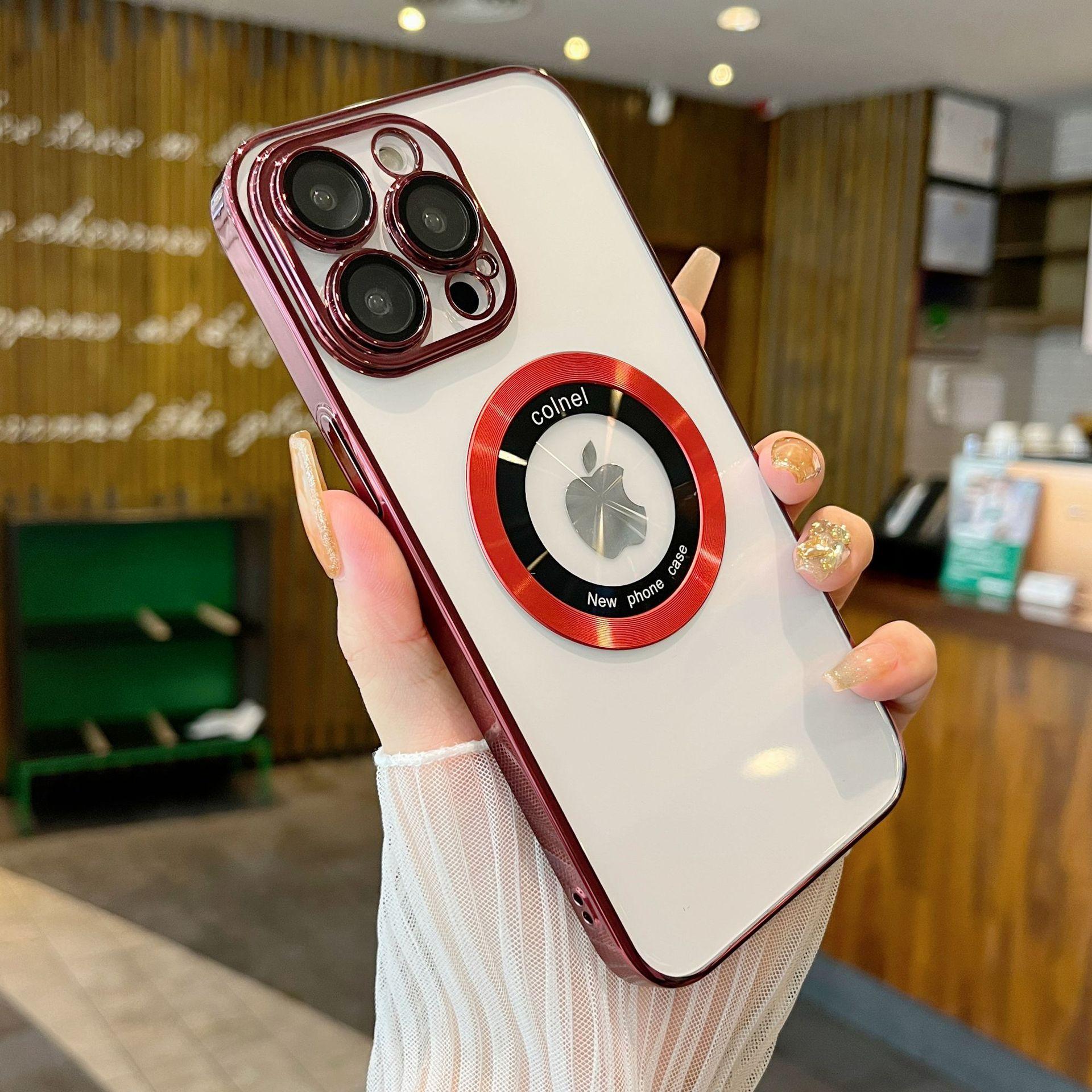 

Применимо к iPhone 15 Гальванизированный ПК Жесткий Чехол Apple 13 с Пленкой для Объектива CD Паттерн Магнитная Защитная Крышка 12 iPhone 15Plus