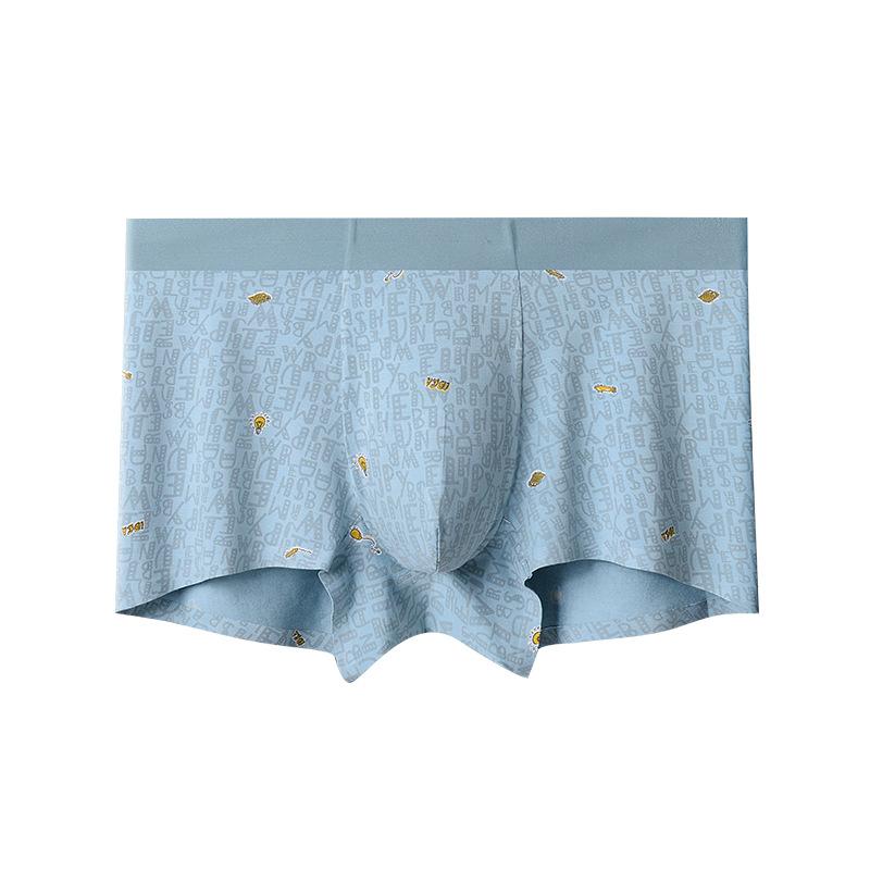 New Men's Spring and Summer Printed Antibacterial Traceless Breathable Briefs