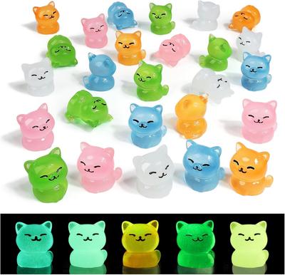 5 / 10pcs Luminous Mini Resin Cat Figures Glow In The Dark Cats Animals Tiny Ornaments Ideal for DO-IT-YOURSELF Fairy Garden Glass Container